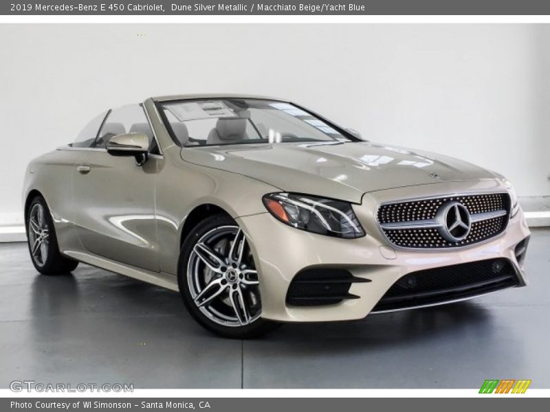 Dune Silver Metallic / Macchiato Beige/Yacht Blue 2019 Mercedes-Benz E 450 Cabriolet