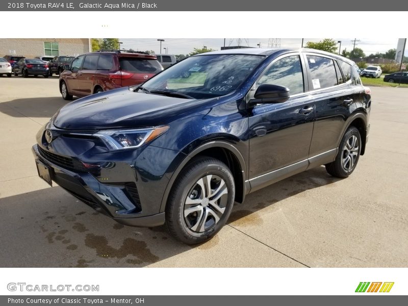 Galactic Aqua Mica / Black 2018 Toyota RAV4 LE