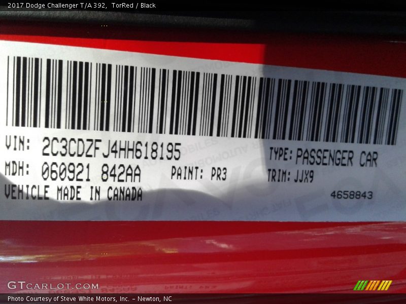 TorRed / Black 2017 Dodge Challenger T/A 392