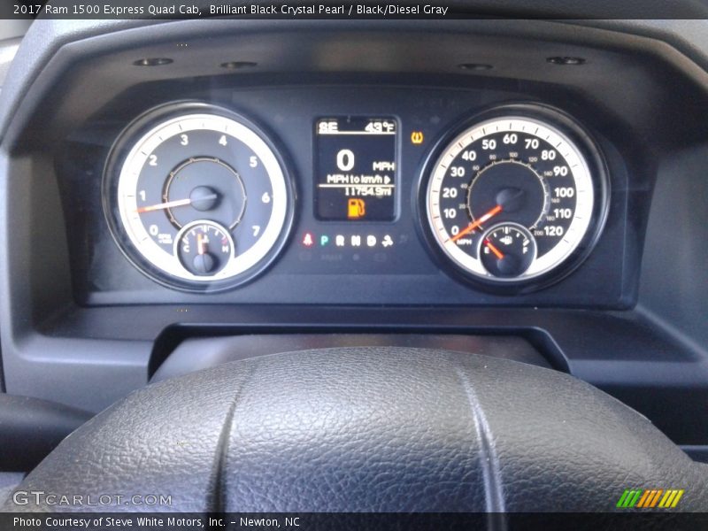 Brilliant Black Crystal Pearl / Black/Diesel Gray 2017 Ram 1500 Express Quad Cab
