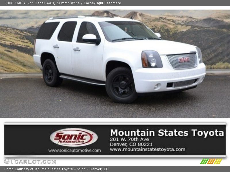 Summit White / Cocoa/Light Cashmere 2008 GMC Yukon Denali AWD