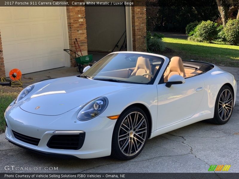 Carrara White Metallic / Luxor Beige 2017 Porsche 911 Carrera Cabriolet