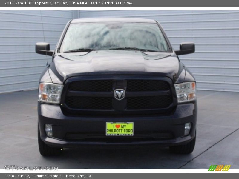 True Blue Pearl / Black/Diesel Gray 2013 Ram 1500 Express Quad Cab