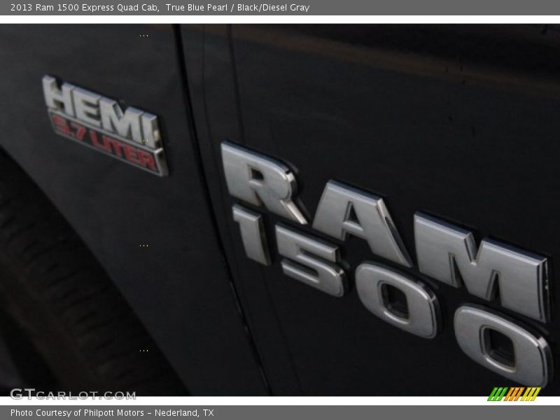 True Blue Pearl / Black/Diesel Gray 2013 Ram 1500 Express Quad Cab