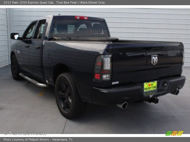 True Blue Pearl / Black/Diesel Gray 2013 Ram 1500 Express Quad Cab
