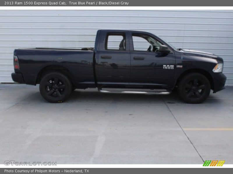 True Blue Pearl / Black/Diesel Gray 2013 Ram 1500 Express Quad Cab