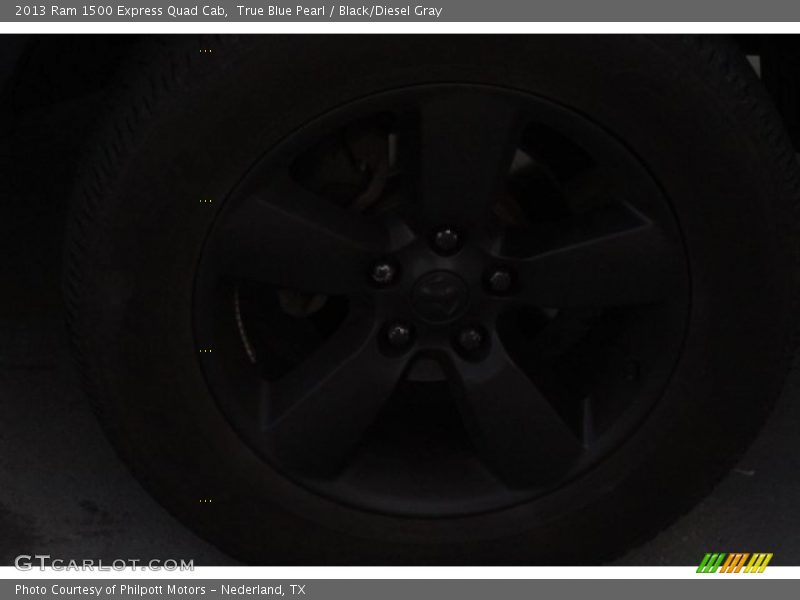 True Blue Pearl / Black/Diesel Gray 2013 Ram 1500 Express Quad Cab