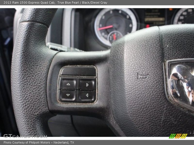 True Blue Pearl / Black/Diesel Gray 2013 Ram 1500 Express Quad Cab