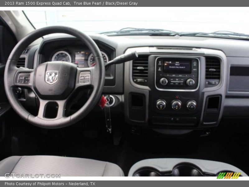 True Blue Pearl / Black/Diesel Gray 2013 Ram 1500 Express Quad Cab