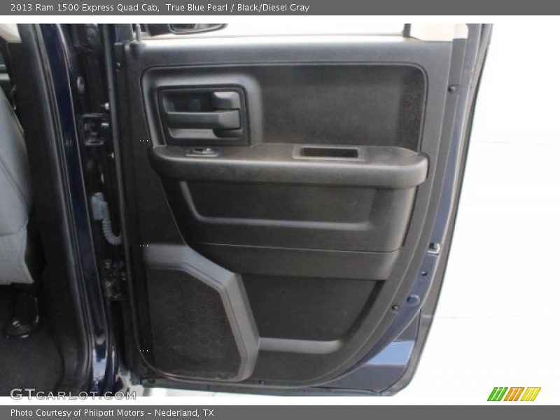 True Blue Pearl / Black/Diesel Gray 2013 Ram 1500 Express Quad Cab
