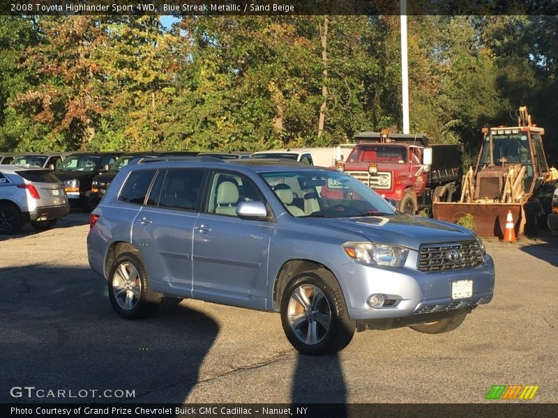 Blue Streak Metallic / Sand Beige 2008 Toyota Highlander Sport 4WD