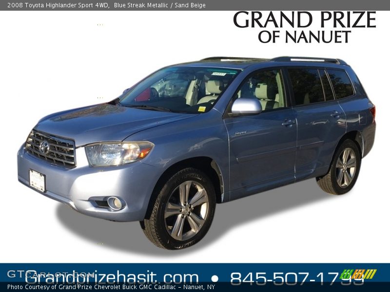 Blue Streak Metallic / Sand Beige 2008 Toyota Highlander Sport 4WD