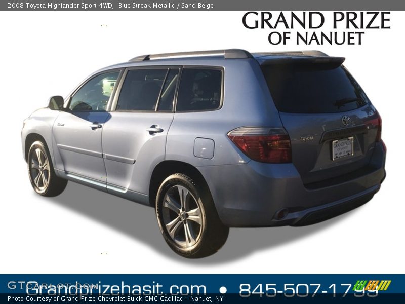 Blue Streak Metallic / Sand Beige 2008 Toyota Highlander Sport 4WD