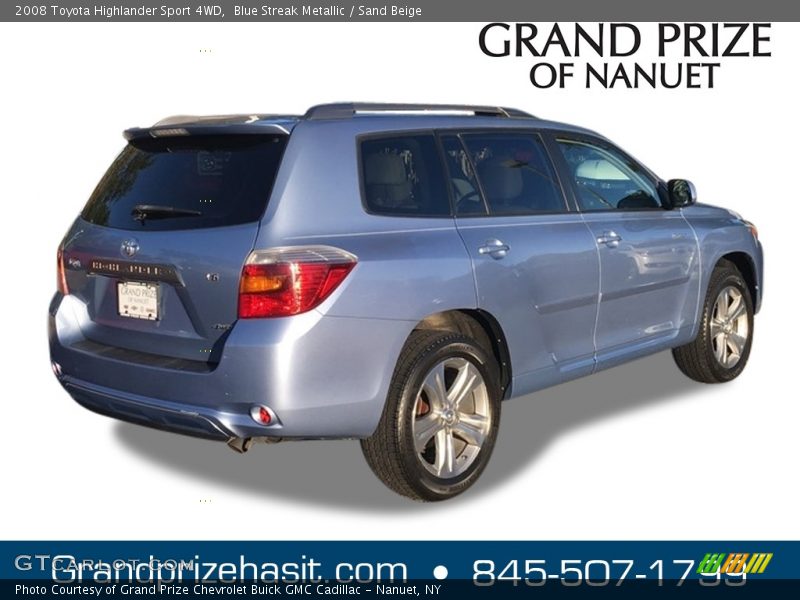 Blue Streak Metallic / Sand Beige 2008 Toyota Highlander Sport 4WD