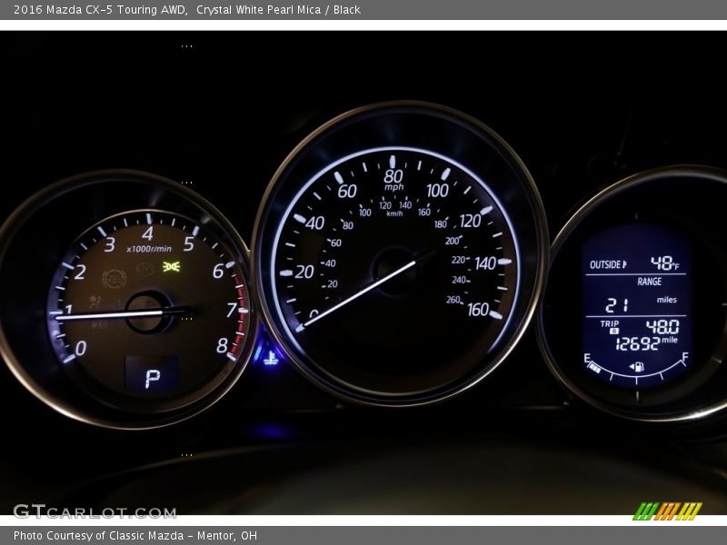 Crystal White Pearl Mica / Black 2016 Mazda CX-5 Touring AWD