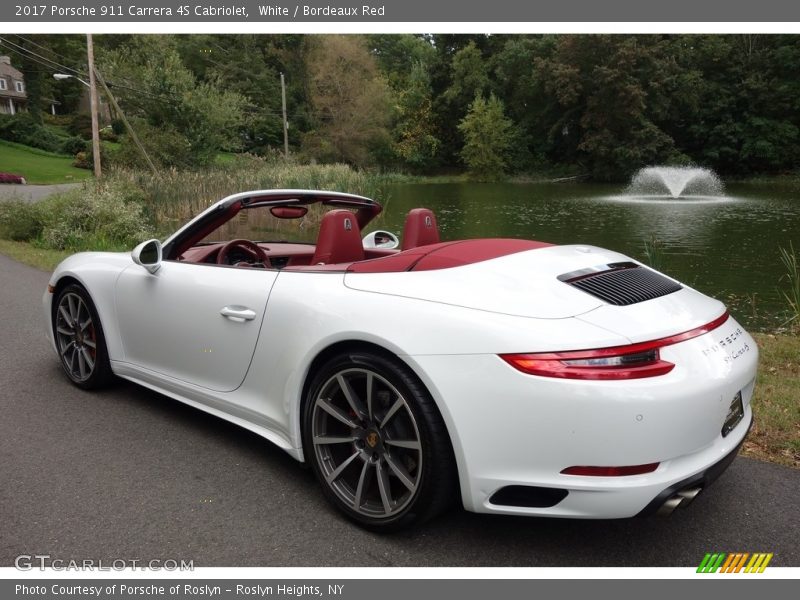 White / Bordeaux Red 2017 Porsche 911 Carrera 4S Cabriolet