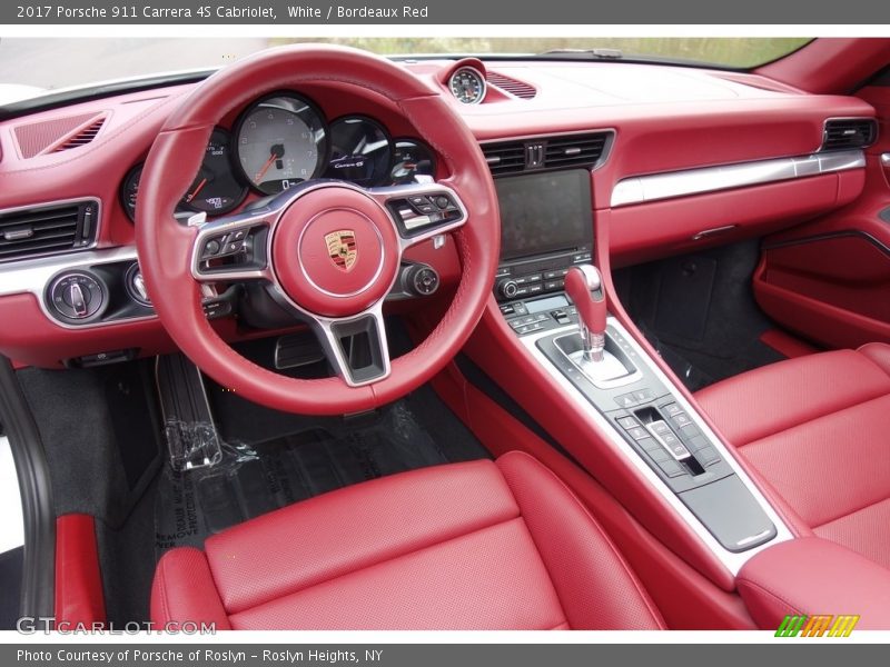 White / Bordeaux Red 2017 Porsche 911 Carrera 4S Cabriolet