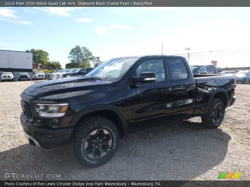 Diamond Black Crystal Pearl / Black/Red 2019 Ram 1500 Rebel Quad Cab 4x4