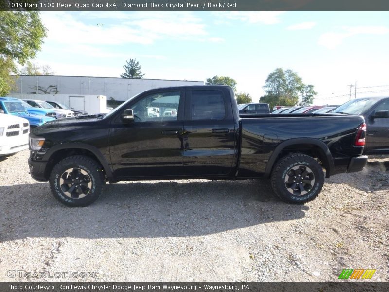 Diamond Black Crystal Pearl / Black/Red 2019 Ram 1500 Rebel Quad Cab 4x4