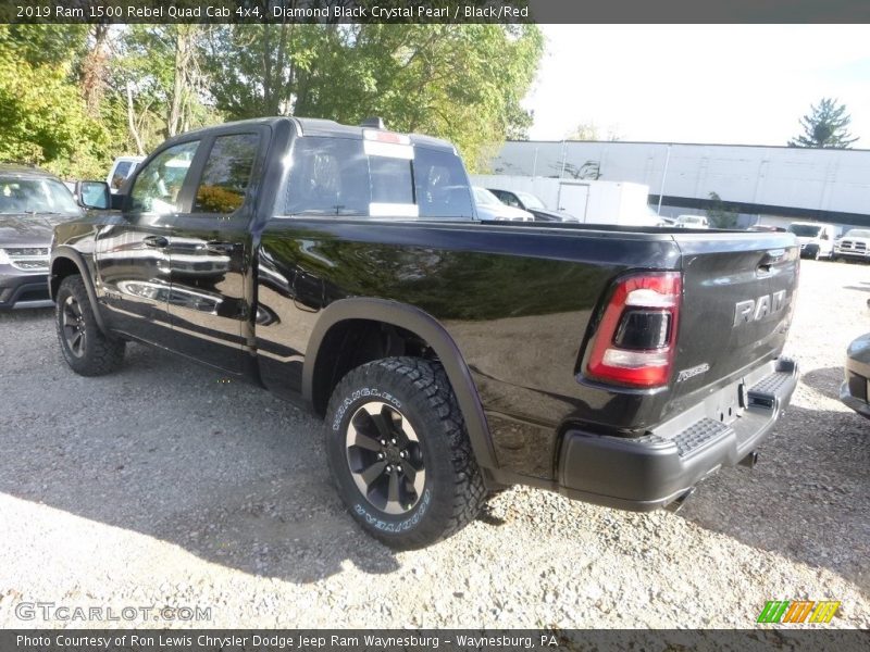 Diamond Black Crystal Pearl / Black/Red 2019 Ram 1500 Rebel Quad Cab 4x4
