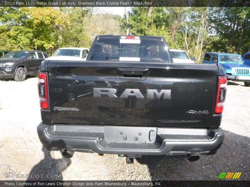 Diamond Black Crystal Pearl / Black/Red 2019 Ram 1500 Rebel Quad Cab 4x4