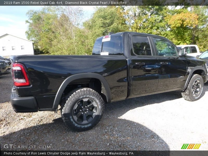 Diamond Black Crystal Pearl / Black/Red 2019 Ram 1500 Rebel Quad Cab 4x4