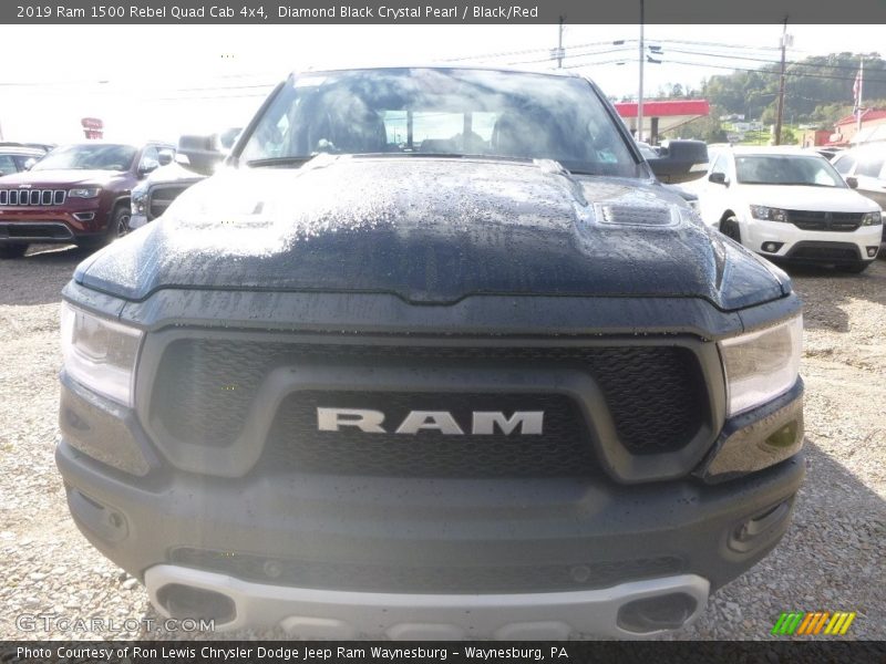 Diamond Black Crystal Pearl / Black/Red 2019 Ram 1500 Rebel Quad Cab 4x4