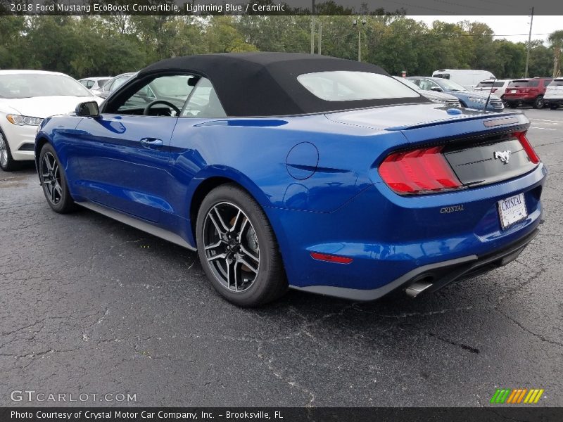 Lightning Blue / Ceramic 2018 Ford Mustang EcoBoost Convertible