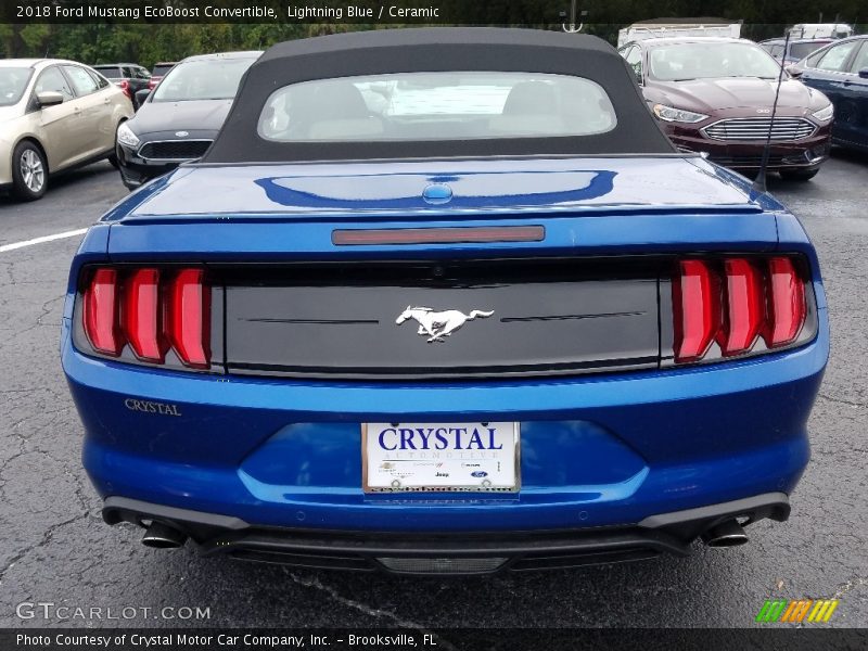 Lightning Blue / Ceramic 2018 Ford Mustang EcoBoost Convertible