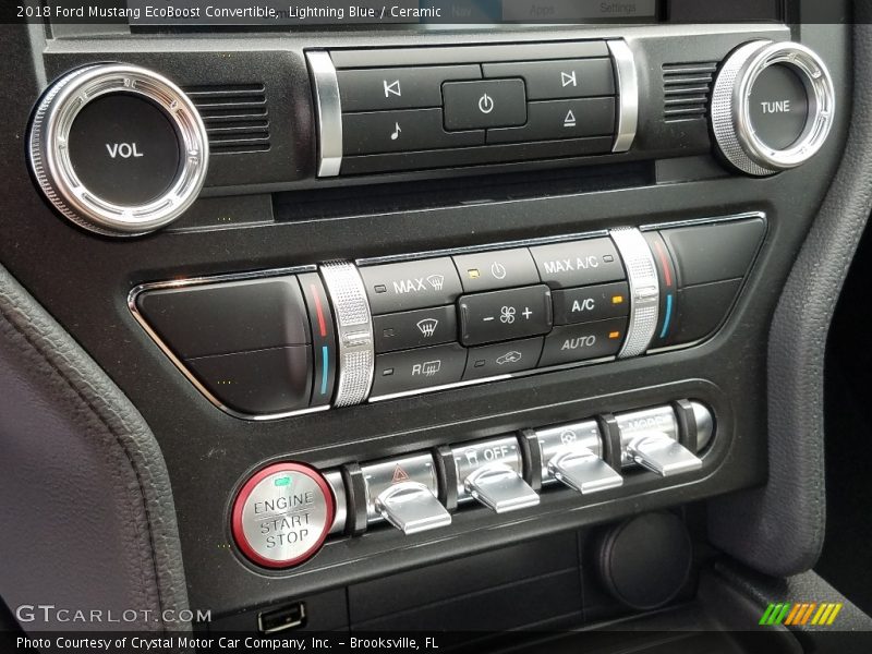 Controls of 2018 Mustang EcoBoost Convertible