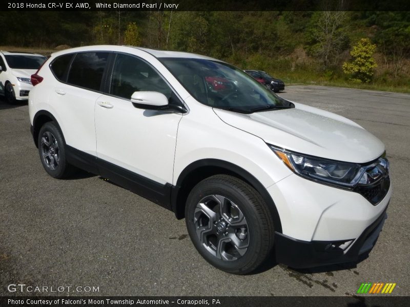 White Diamond Pearl / Ivory 2018 Honda CR-V EX AWD