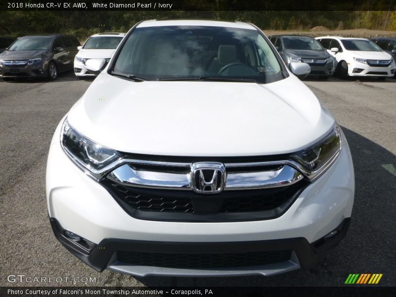 White Diamond Pearl / Ivory 2018 Honda CR-V EX AWD