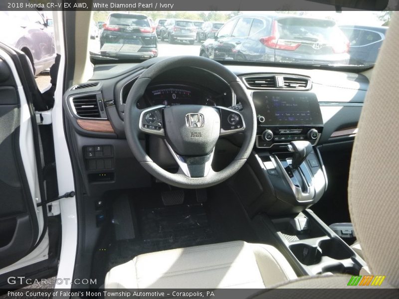 White Diamond Pearl / Ivory 2018 Honda CR-V EX AWD