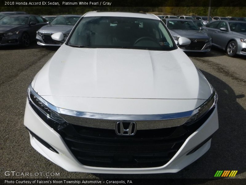 Platinum White Pearl / Gray 2018 Honda Accord EX Sedan