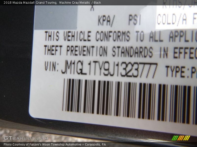 Machine Gray Metallic / Black 2018 Mazda Mazda6 Grand Touring