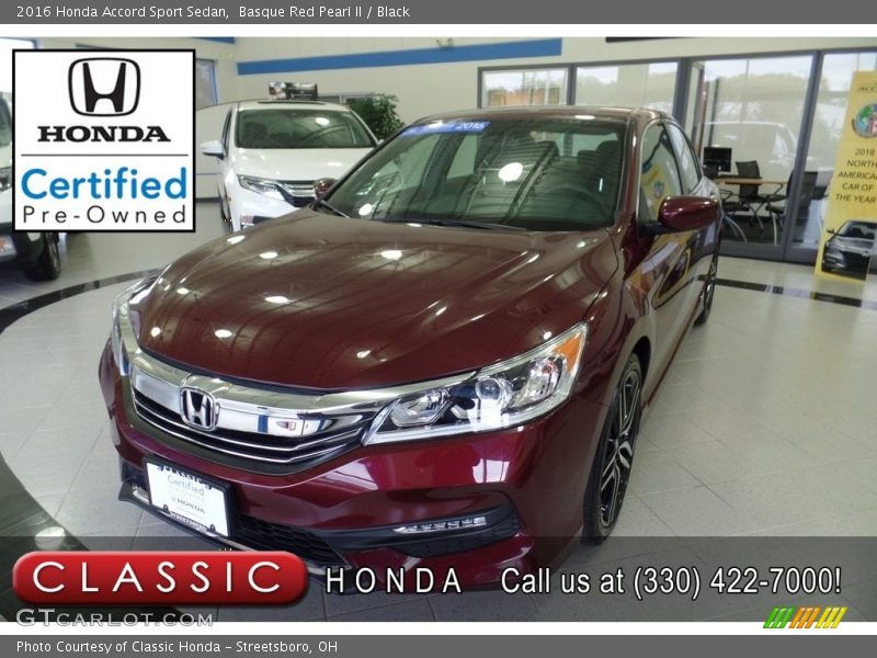 Basque Red Pearl II / Black 2016 Honda Accord Sport Sedan