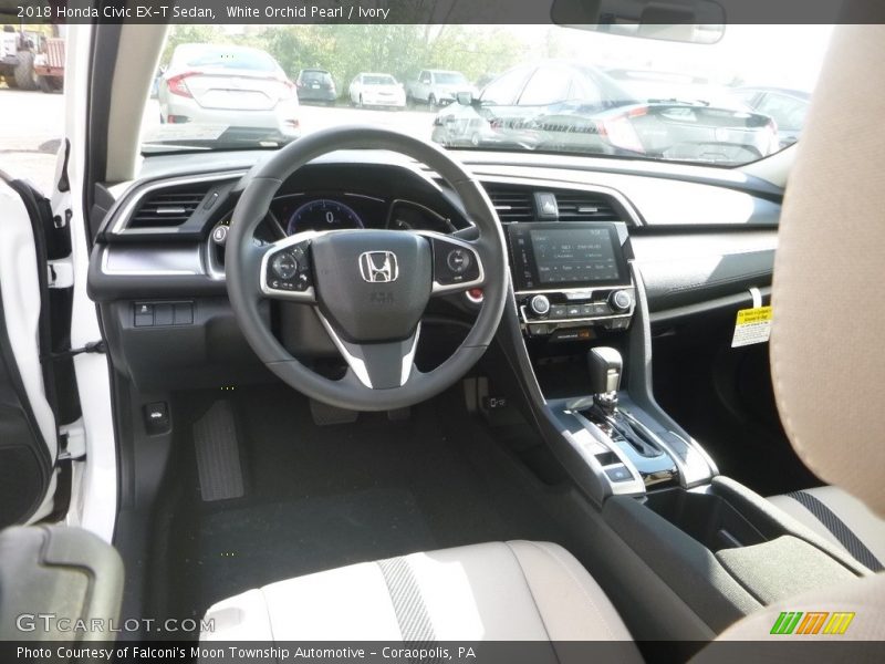 White Orchid Pearl / Ivory 2018 Honda Civic EX-T Sedan