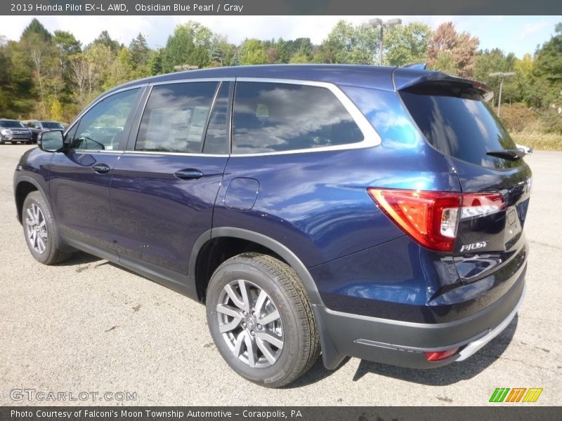 Obsidian Blue Pearl / Gray 2019 Honda Pilot EX-L AWD