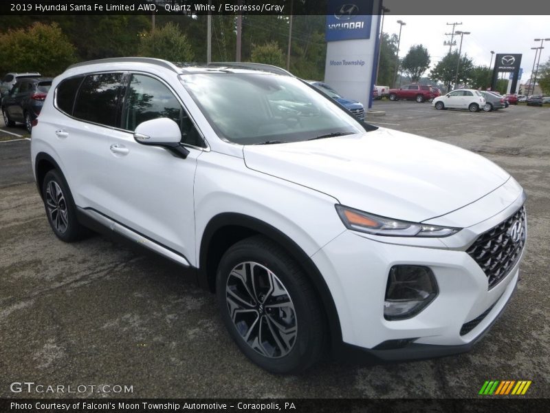 Quartz White / Espresso/Gray 2019 Hyundai Santa Fe Limited AWD