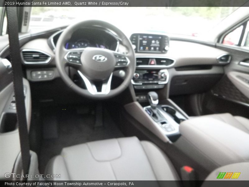 Quartz White / Espresso/Gray 2019 Hyundai Santa Fe Limited AWD