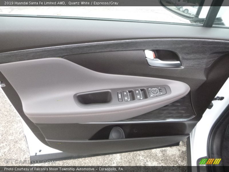 Quartz White / Espresso/Gray 2019 Hyundai Santa Fe Limited AWD