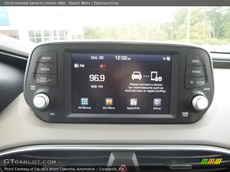 Quartz White / Espresso/Gray 2019 Hyundai Santa Fe Limited AWD