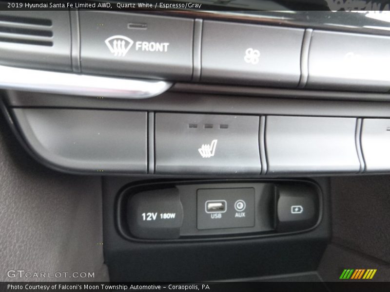 Quartz White / Espresso/Gray 2019 Hyundai Santa Fe Limited AWD