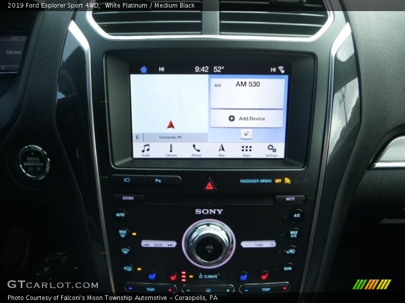 Controls of 2019 Explorer Sport 4WD