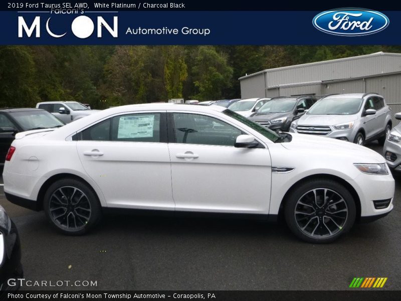 White Platinum / Charcoal Black 2019 Ford Taurus SEL AWD