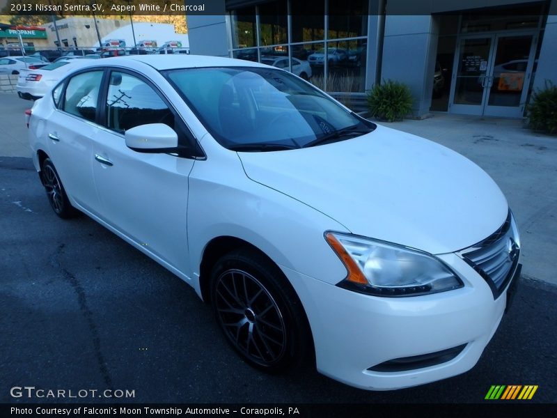 Aspen White / Charcoal 2013 Nissan Sentra SV
