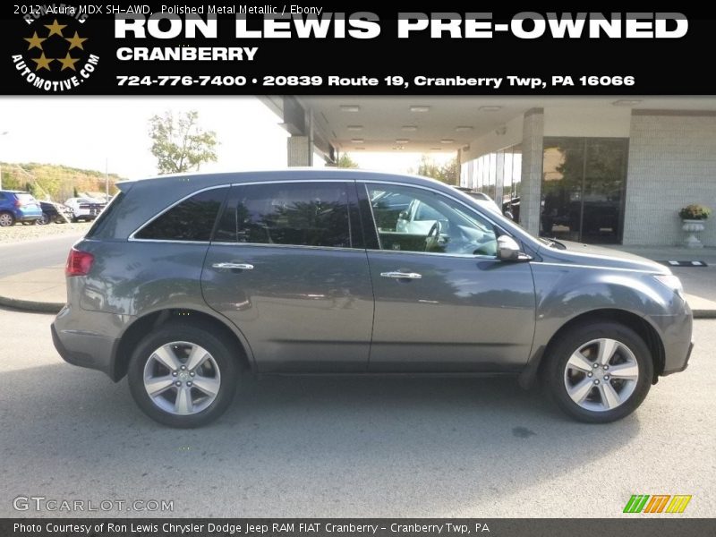 Polished Metal Metallic / Ebony 2012 Acura MDX SH-AWD