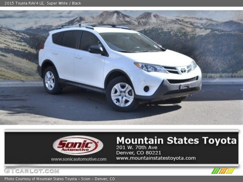 Super White / Black 2015 Toyota RAV4 LE