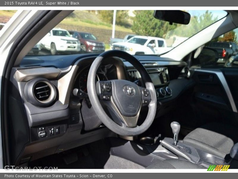 Super White / Black 2015 Toyota RAV4 LE