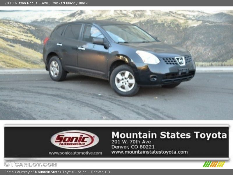 Wicked Black / Black 2010 Nissan Rogue S AWD